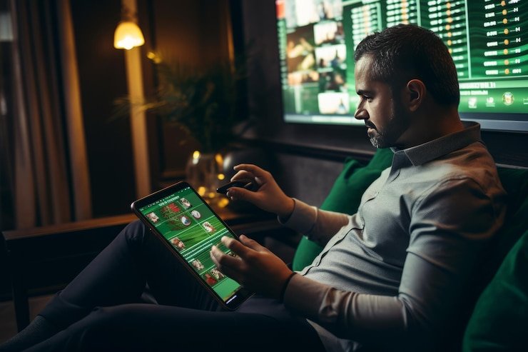 Antarmuka aplikasi mobile royalbet menampilkan meja live dealer dan pasar sportsbook